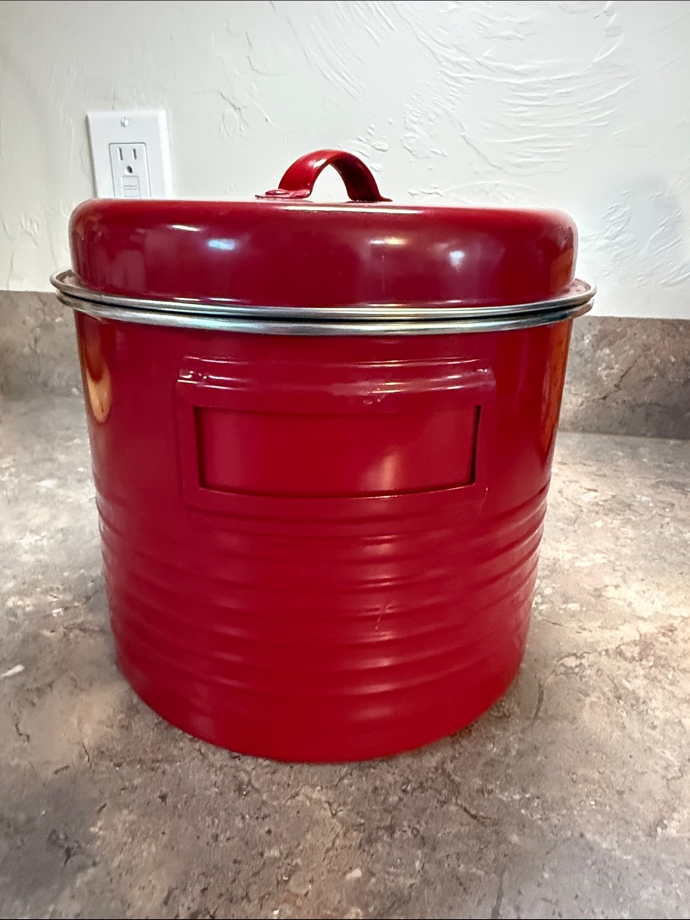 Red Kitchen Storage Canister with Lid